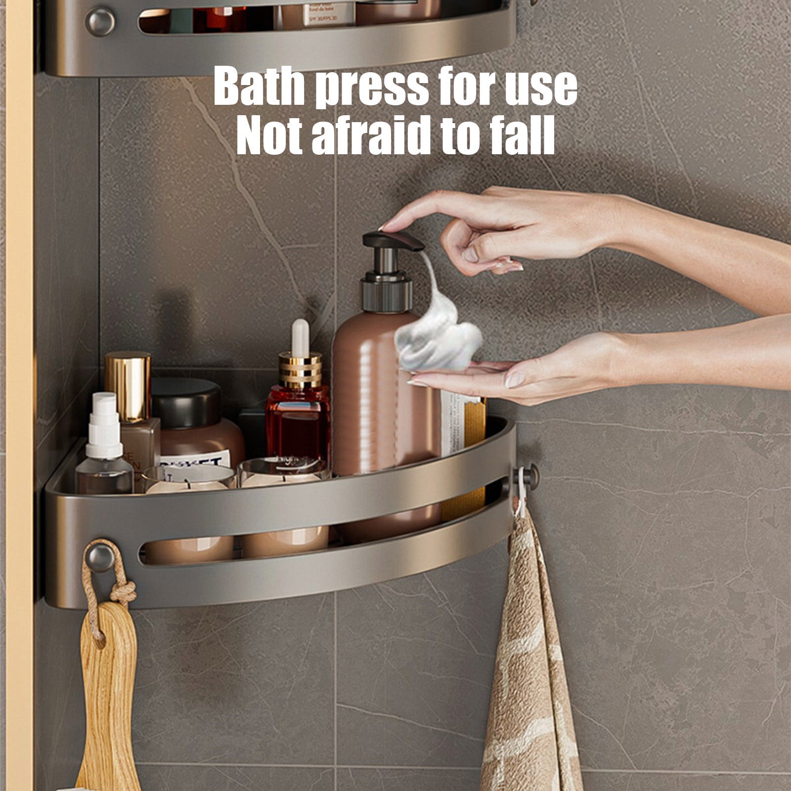 Specollect Clearance 3Pcs Triangular Corner Shower Caddy Suction Cup Shower Shelf Corner No Drilling Bathroom Shower Organizer Storage Rack Adhesive with Towel Bar