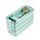 thumbnail image 1 of Promoción de invierno, lonchera Bento Box, contenedor con compartimentos 3 en 1, lonchera Bento ecológica apilable a prueba de fugas para preparación de comidas, 1 of 5