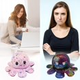 thumbnail image 2 of Pulpo de peluche reversible con purpurina. ¡Muestra tu estado de ánimo sin decir una palabra! Rosa, rosa, 2 of 4