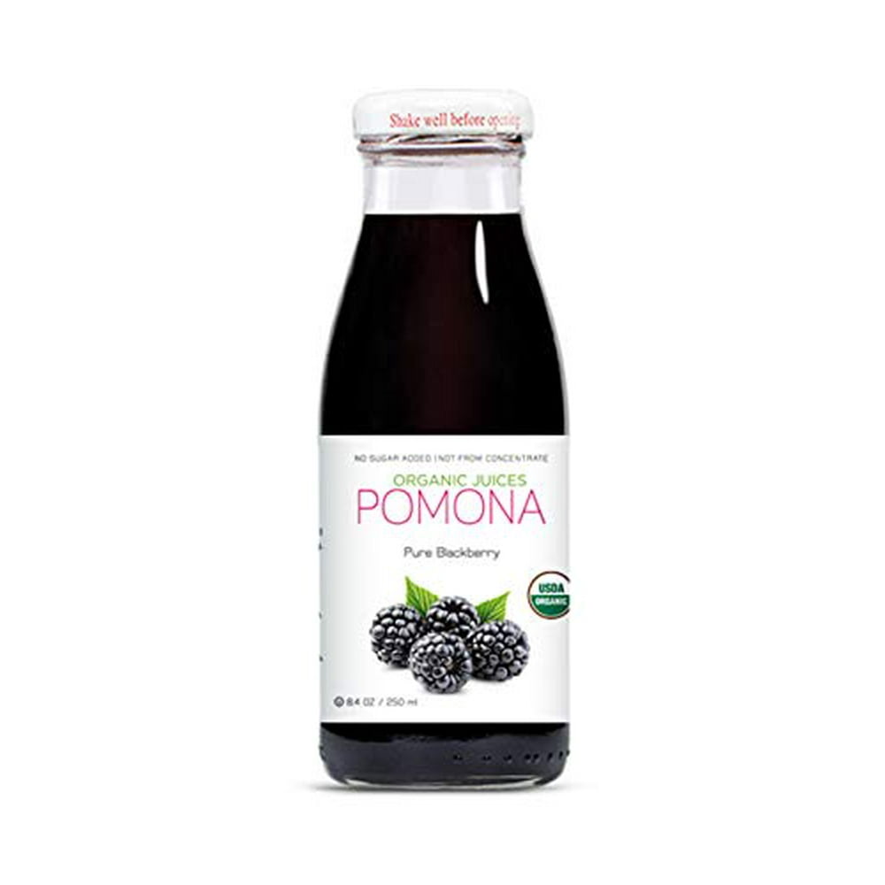 POMONA Organic Pure Blackberry Juice, 8.4 Ounce Bottle (Pack of 12