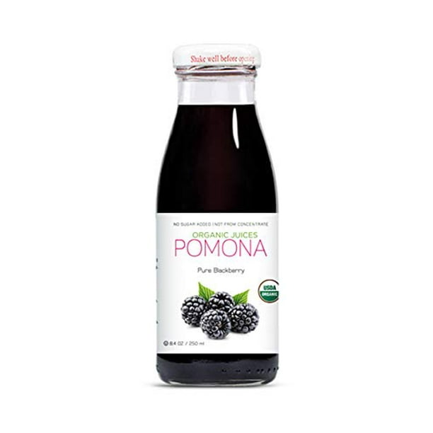 POMONA Organic Pure Blackberry Juice, 8.4 Ounce Bottle (Pack of 12
