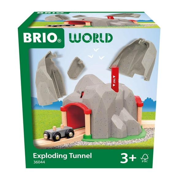 Set de tren de juguete BRIO World Exploding Tunnel 36044 para niños de más de 3 años