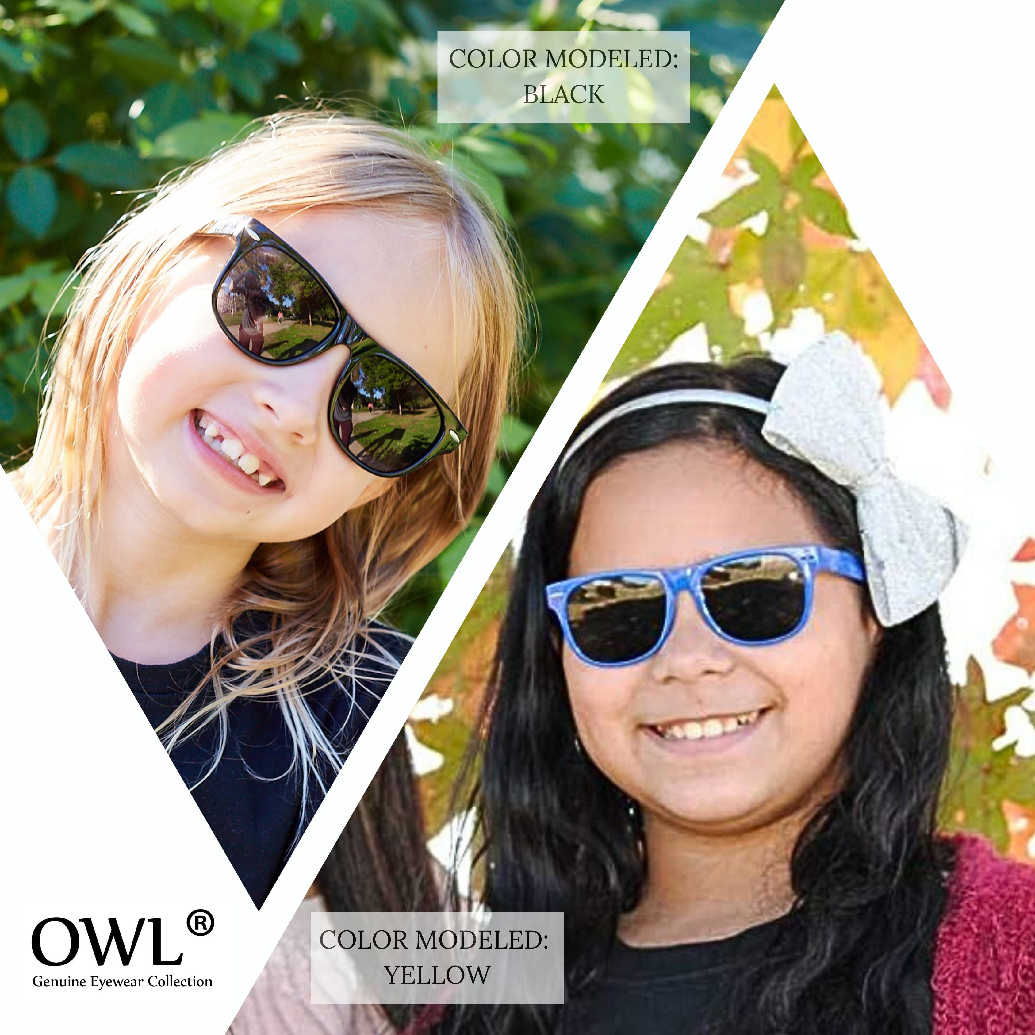 OWL Matte Frame Kids Sunglasses UV400 Protection Polarized Anti-Glare Toddler Sunglasses Bulk (10 Pack)