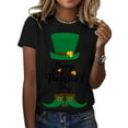 thumbnail image 6 of Wang6 St Patrick's Day Shirts for Womens Irish Shamrock Crew Neck Short-Sleeve Graphic Tees Casual Crew Neck Loose Printed T-Shirt Y_Black XL, 6 of 8