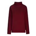 thumbnail image 5 of Olyvenn Gifts for Women Teen Girls Trendy Clothing Long Sleeve Shirts Oversized T Shirts Turtle Neck Sweatshirts Solid Color Sweater Pullover Dressy Tops Womens Fall Fashion 2023 Wine 6, 5 of 6