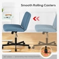thumbnail image 6 of PayLessHere Criss Cross Armless Office Chair, Adjustable Height & 360° Swivel Wheels, Home Office Chair Blue, 6 of 7