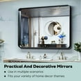 thumbnail image 5 of Keonjinn 48 x 36 inch Black Bathroom Mirror, Rectangle Matte Metal Frame Vanity Mirror with Brushed for Modern, Minimalist, Farmhouse Home Decor Wall Mounted, 5 of 6