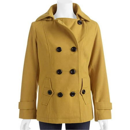 George Women's Double-Breasted Faux Wool Peacoat