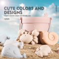 thumbnail image 4 of Juguetes de playa de silicona MarcZero, 11 unidades, para niños pequeños, color rosa, 4 of 9