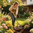 thumbnail image 1 of Rewenti Lawns Dethatching Rake Steel Thatch Rake with Ergonomic Handle for Weeding Cultivating Loosening Garden Yard tool, 1 of 6
