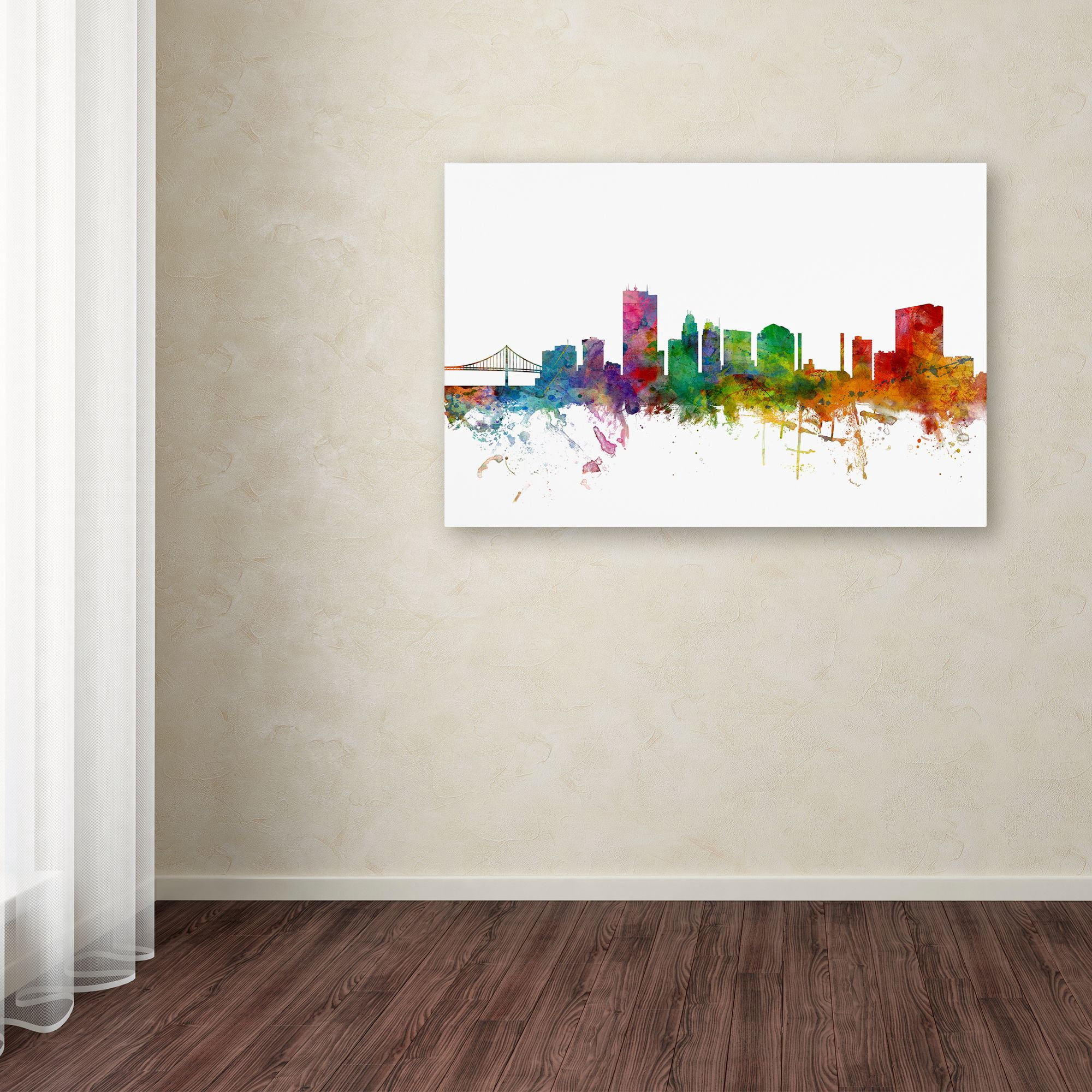 Trademark Fine Art "Toledo Ohio Skyline" Canvas Art by Michael Tompsett
