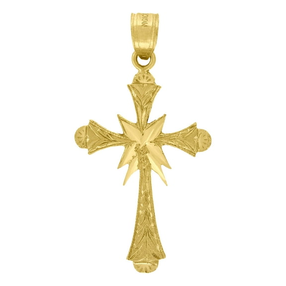 10kt Real Yellow Gold Womens Mens Unisex Cross Religious Charm Pendant