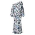 thumbnail image 2 of CAICJ98 Robe Pull pour Femmes Épaules Dénudées Col en V Froncée Robe Maxi Fendue Formelle Soirée Club Maxi Robes Gris m, 2 of 4