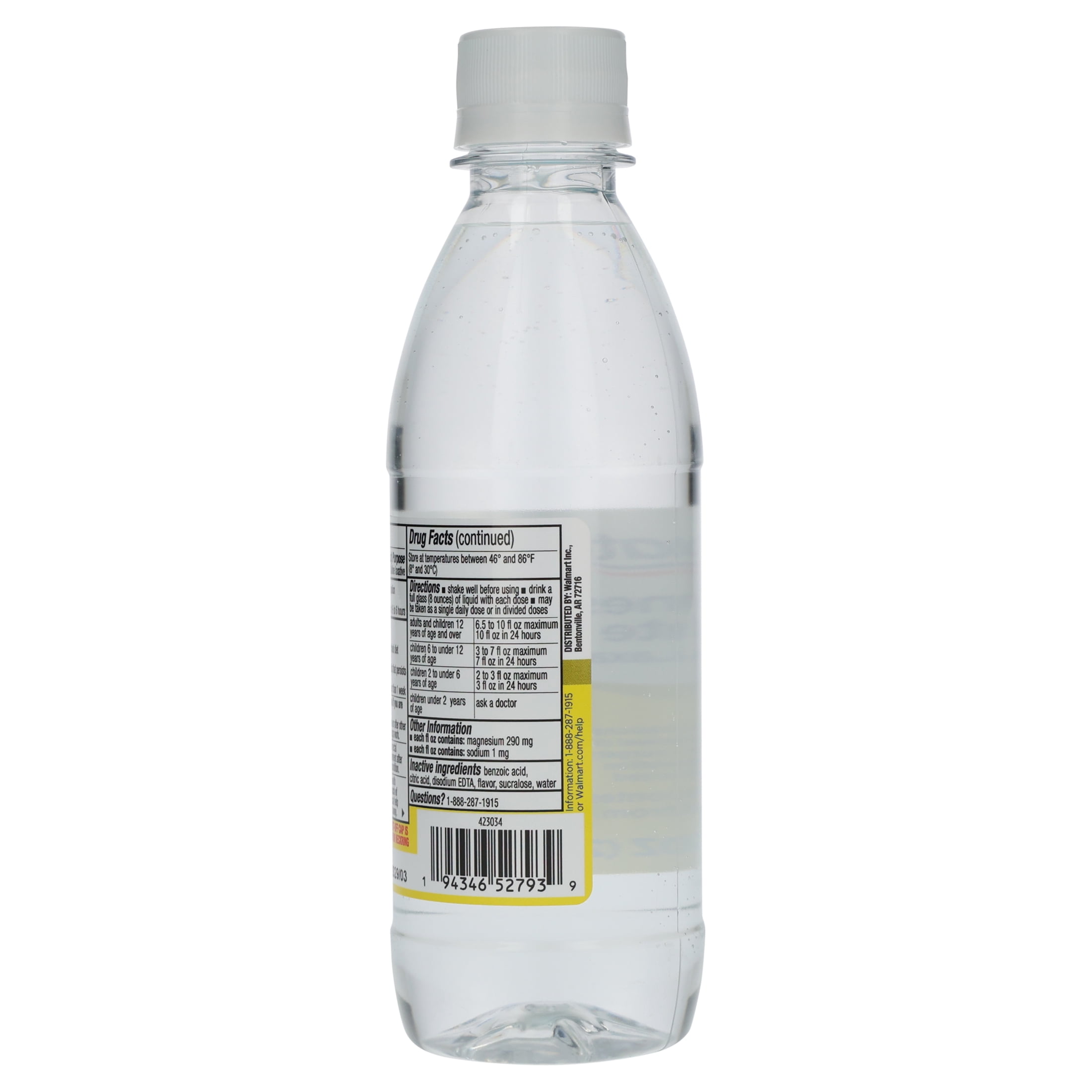 Equate Magnesium Citrate Saline Laxative, Lemon Flavor, 10 oz