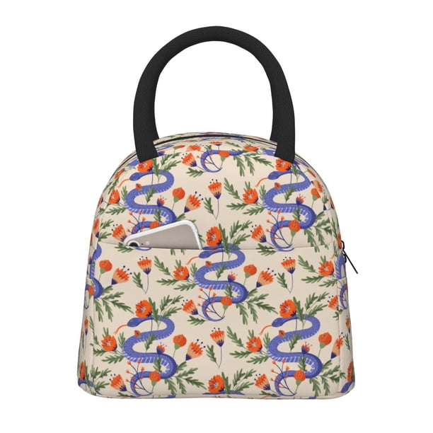 Balery Snake Bolsa de Almuerzo para Mujeres, Caja de Almuerzo, Bolsa de Almuerzo Pequeña Impermeable, Tote de Almuerzo Reutilizable con Gran Capacidad