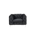 thumbnail image 5 of RN Furnishings 3-Piece couches Velvet Fabric Living room furniture Set -Black, 5 of 7