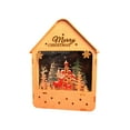 thumbnail image 2 of OEFNTAC Decorations Santa Claus Cabin Luminous Wooden House LED Desktop Ornament 5.9x5.9in Painted Night Light Christmas Home Holiday Gift Battery Powered Christmas Tree Decorations, 2 of 6