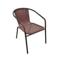 thumbnail image 6 of RTC Group Furniture Stackable Rattan Dining Chair, Set of 4 for Indoor/Outdoor Patio Restaurant, Porch, Backyard Dark Brown, 6 of 19
