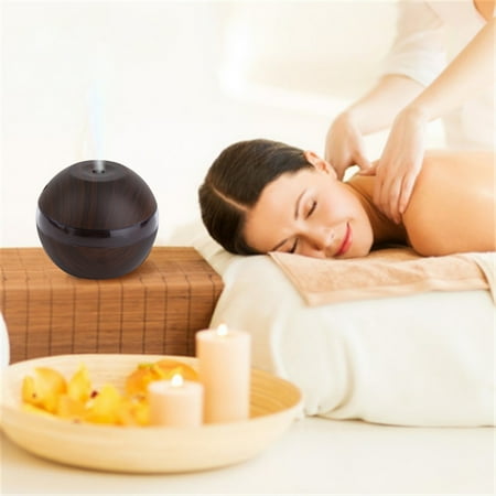 CNMODLE Wood Grain LED Ultrasonic Air Aroma Essential Diffuser Humidifier Aromatherapy Cool Atomizers Spherical