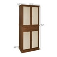thumbnail image 3 of 72" Tall Accent Storage Cabinet, Modern Organizer Sideboard with Door, Drawer, Adjustable Shelves, Pantry Storage Cabinet for Bathroom, Living Room, Kitchen, Dining Room, Entryway, Walnut, 3 of 9