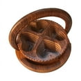 thumbnail image 1 of Handmade Wooden Carved Serving Tray for Fruits Bread Foldable Snack Dish, 1 of 7