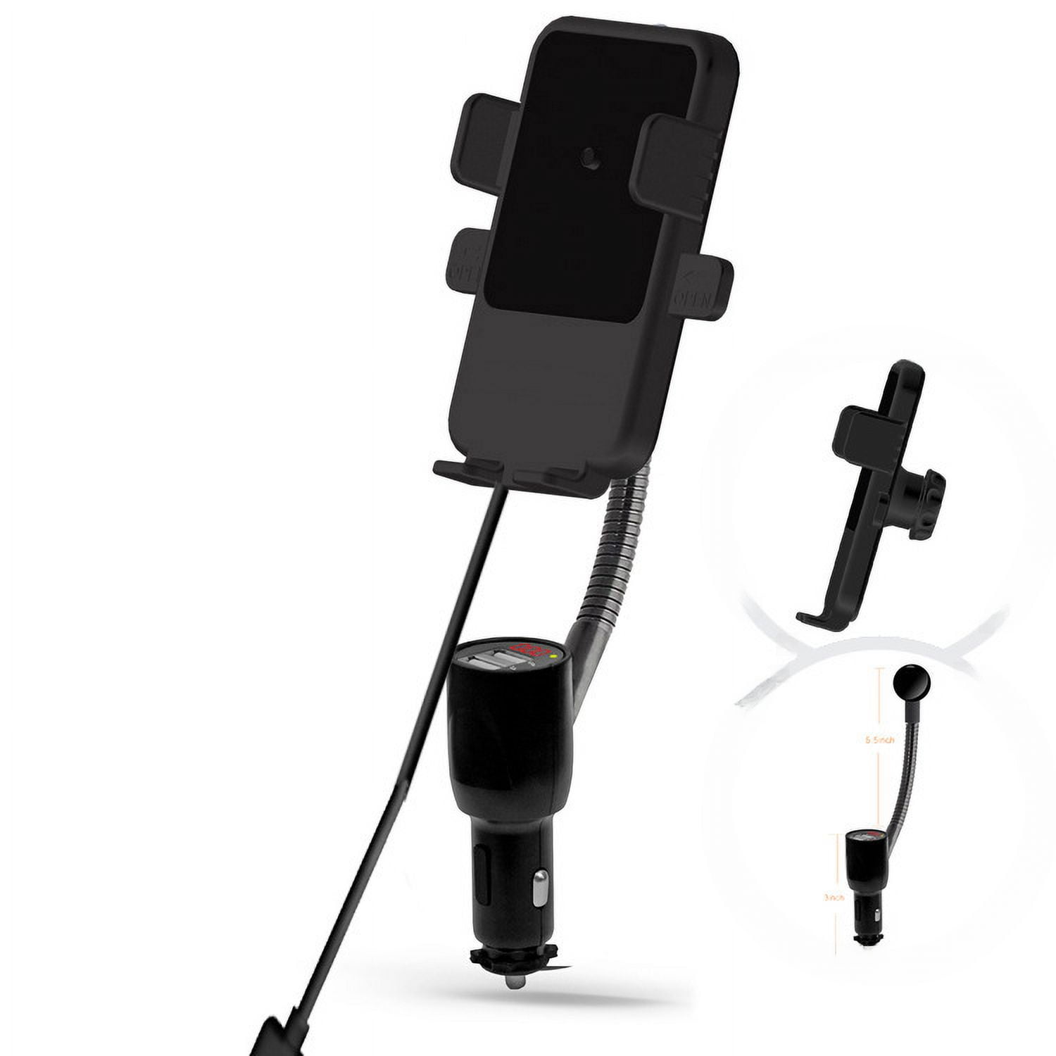 cigarette lighter wireless phone charger Cigarette lighter dual usb smart fast charging Qi Car wireless charging  universal navigation mobile phone bracket