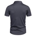 thumbnail image 4 of pstuiky camisetas para hombre, Camisa informal de negocios de color liso con solapa y botones de manga corta para hombre ropa de hombre m, 4 of 6