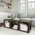 thumbnail image 5 of Lavish Home Modern Stackable Modular Cube End Table with Open Sides (Gray), 5 of 8