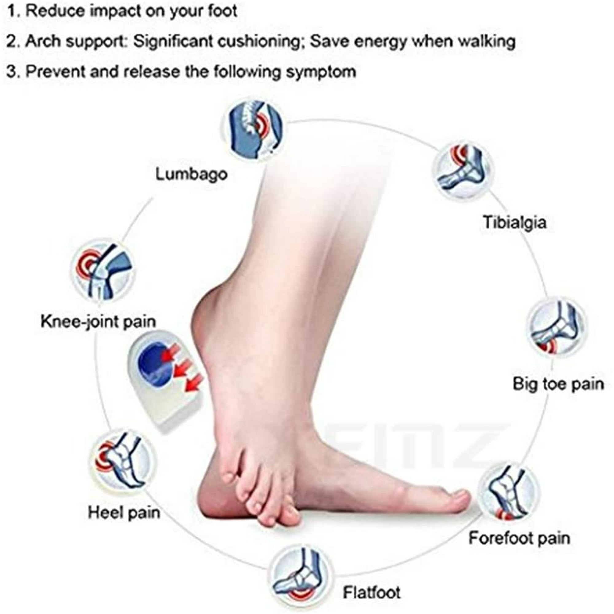 2 Pairs Gel Heel Cups Foot Heel Support Pads Cushions Backfoot Orthotic Inserts Insoles Bone Spurs Pain Relief Protectors Shock Absorbing Shoes