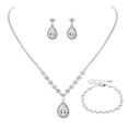 thumbnail image 1 of Nvzi Conjunto de joyería nupcial, collar de cristal, pulsera, pendientes, conjunto para novia, dama de honor, fiesta de graduación, conjunto de joyería, accesorios, B07, 1 of 4