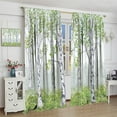 thumbnail image 2 of Trees Blackout Curtains Watercolor Nature Green Forest Woodland Art Print for Kids Girls Boys Bedroom Living Room Decor Rod Pocket Window Drape 42"W x 63"L (Pack of 2), 2 of 6