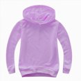 thumbnail image 3 of KPOPLK Teen Boys' Hoodie Sweatshirt with Pocket Long Sleeve Hooded Pullover Casual Plain Active Sweatshirt for Kids 2-14Y Purple Size 4-5 Years, 3 of 5