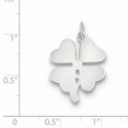 thumbnail image 2 of Sterling Silver Rhodium-plated 4-leaf Clover Polished Disc Charm QC231 (27mm x 18mm), 2 of 2