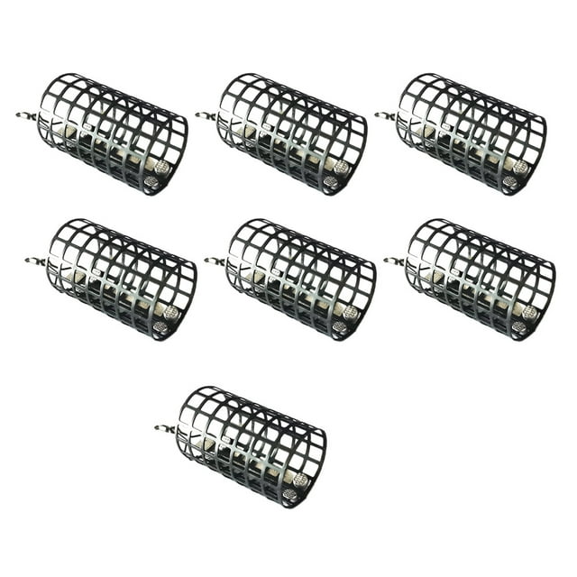 Toystoory Paquete de 10 jaulas de comedero de pesca de Metal, accesorios de contenedor de cebo antioxidantes antipérdida circulares Pescar Pequeña