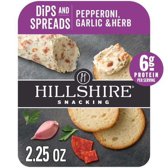 Hillshire Snacking Pepperoni, Garlic & Herb, Cheese Spreads, 2.25 oz (Refrigerated)