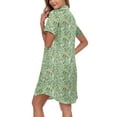 thumbnail image 4 of DreamFish Women's Summer Nightshirt Button Down Short Sleeve Sleepshirt Lightweight Nightgown Sleepwear (Slim Fit, Size Up for Relaxed Feel), 4 of 6