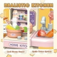 thumbnail image 2 of Play Kitchen Toys, Kids Kitchen Playset with Real Steam Sounds Lights, Kitchen Set Toy for Toddlers 1-3, Play Kitchen Accessories for Girls Boys Ages 2 3 4 5 6 Years, 2 of 5