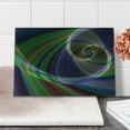 thumbnail image 2 of Fractal Cutting Board, Spiral Digital Background Energy Motion Swirl Modern Illustration, Decorative Tempered Glass Cutting and Serving Board, Small Size, Green Purple, by Ambesonne, 2 of 5