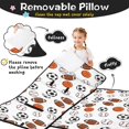 thumbnail image 3 of Football and Basketball White Pattern Teens Toddler Nap Mat with Pillow, Sleeping Mat Bag for Preschool Daycare 50"x20", 3 of 6