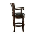 thumbnail image 3 of Boraam Jones Bar Height High Back Swivel Wood Kitchen Bar Stool with Arms - Cappuccino Finish, 3 of 7