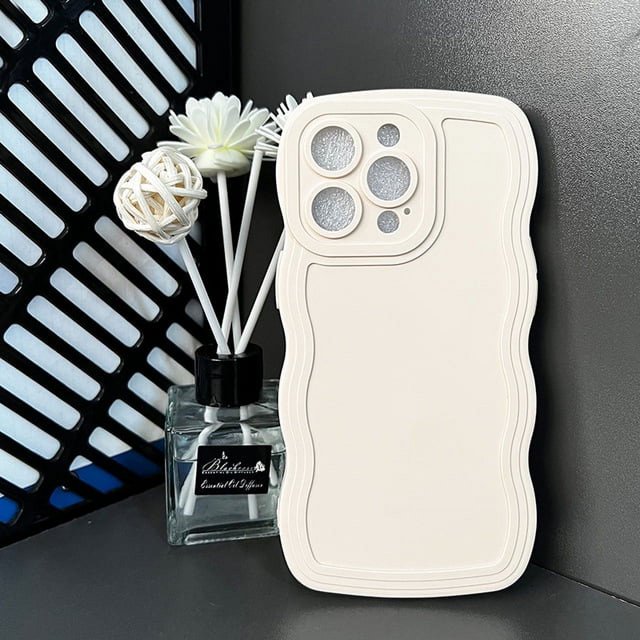 Solid Color Big Wave Suitable Apple 13 Phone Case IPhone 15Pro Solid Color 12 Couple 11/XR Anti Drop Soft Case LXY