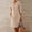 Khaki, variant on Womens Dresses Women's Round Neck Knee-Length Linen Dress Boho Casual Loose Dress With Buttons Dresses For Women In Clothing