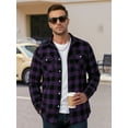 thumbnail image 2 of OALUXE Men's Plaid Button Down Shirts Cotton Long Sleeve Shirts with Pocket, 2 of 7
