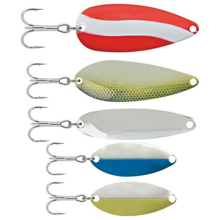 South Bend Spoon, Red & White, Multi Size, 5Pk, Fishing Spoons