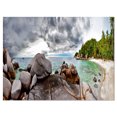 thumbnail image 2 of Exotic Tropical Beach under Blue Sky - Modern Seascape Canvas Artwork, 2 of 3