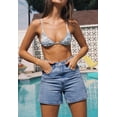 thumbnail image 3 of Pantalones cortos vaqueros MODARANI de cintura media alta azules para mujer, talla M, 3 of 4