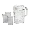 thumbnail image 2 of Fridja 2 Litre Plastic Pitcher with 3 Cups Large Capacity Summer High Temperature Drinks Water Kettle for Hot/Cold Lemonade Juice Beverage Jar Ice Tea Kettle Party Picnic Sipplies (White), 2 of 5