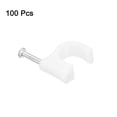 thumbnail image 3 of Unique Bargains 100 Packs 0.35 Inch Cable Clips, Ethernet Cable Clamps with Steel Nails, White, 3 of 6
