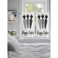 thumbnail image 3 of Happy Easter Bathroom Window Curtain, Spring Carrots Country Black and White Plaid Light Filtering Coffee Kitchen Curtains, Bedroom Living Room Curtains 2 Panel 84"x54", 3 of 6