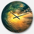 thumbnail image 1 of DesignArt Colored Ocean Waves Falling Down VI Large Wall Clock, 1 of 2